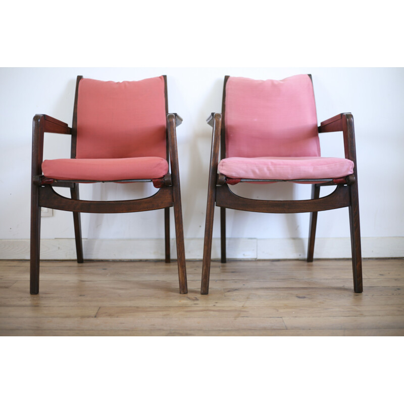 Pair of vintage armchairs by Pierre Guariche Freespan France circa 1950s