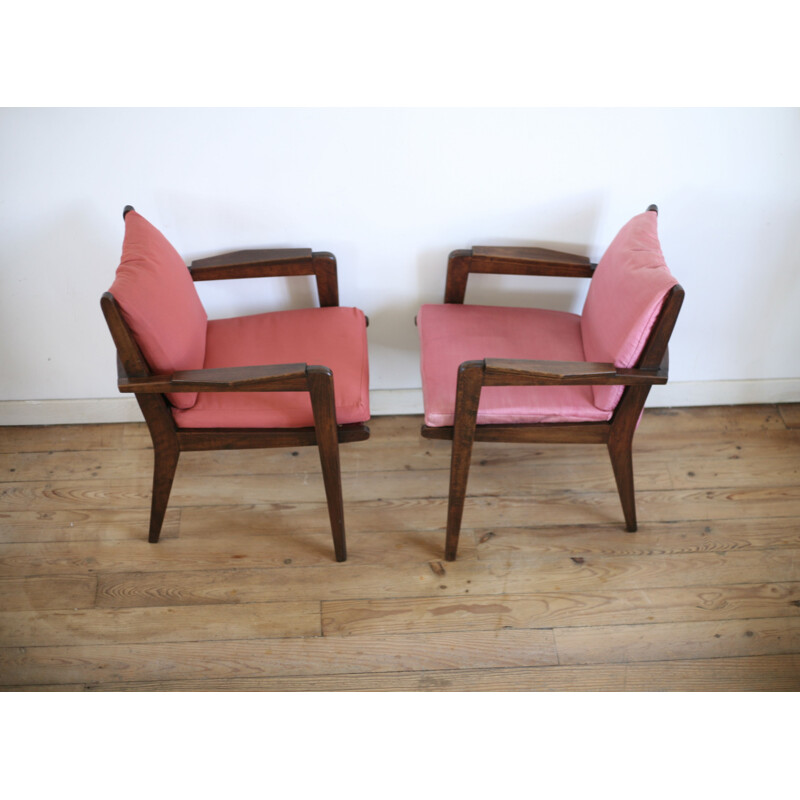Pair of vintage armchairs by Pierre Guariche Freespan France circa 1950s