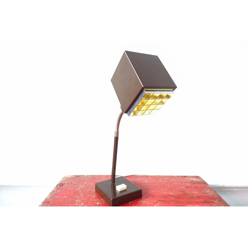 Lampe de bureau vintage The Cube Metal de Hans-Agne Jakobsson pour Elidus 1970