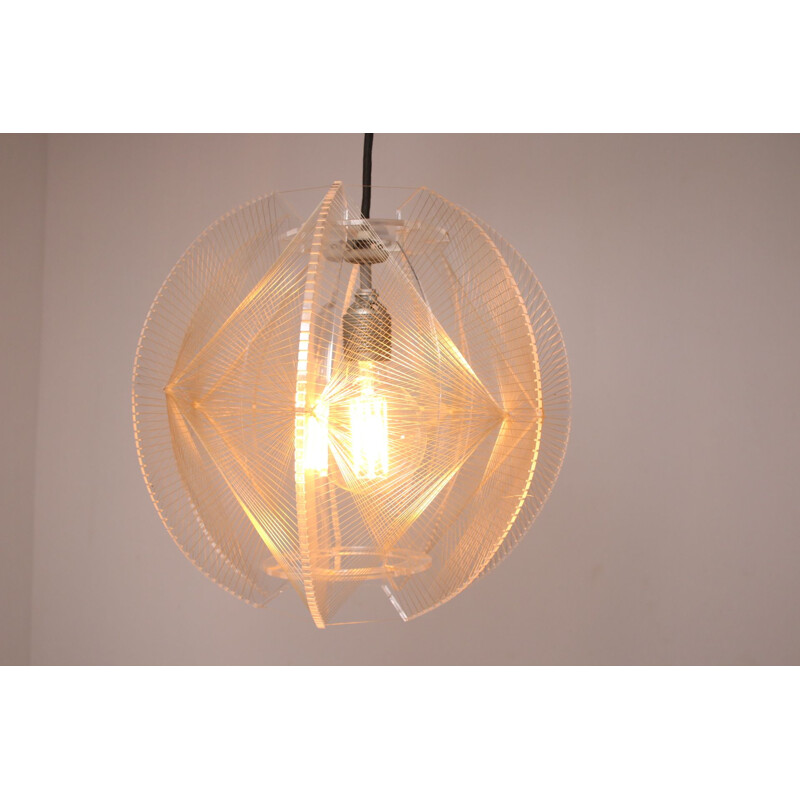 Vintage Pendant Lamp Paul Secon Spider Web 1960s
