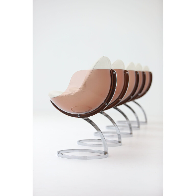 Ensemble de 5 chaises vintage Sphere de Boris Tabacoff pour Mobilier Modulaire Moderne 1971