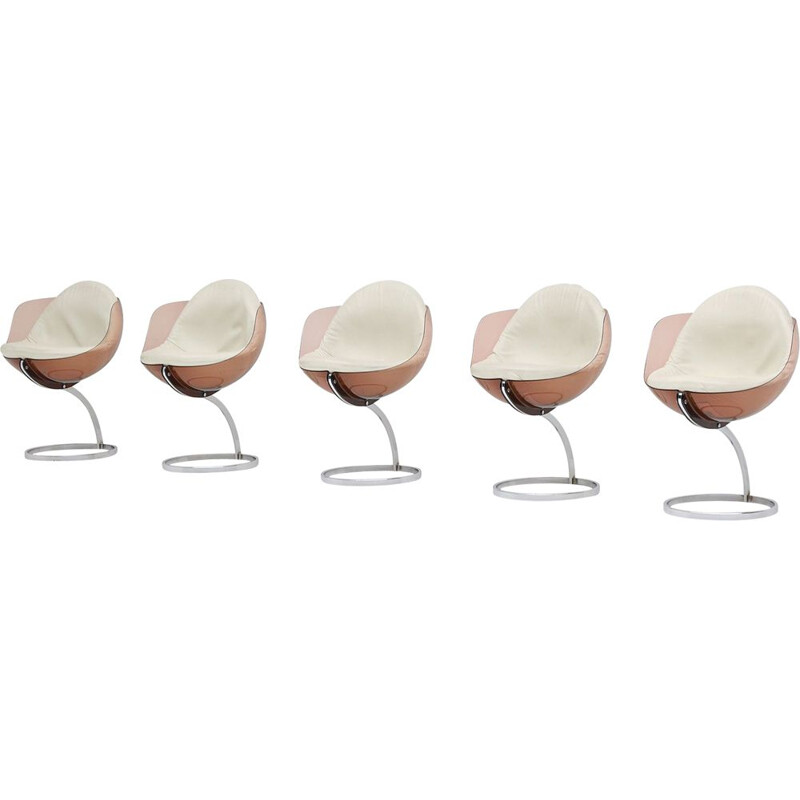 Set of 5 vintage Sphere dining chairs by Boris Tabacoff for Mobilier Modulaire Moderne 1971