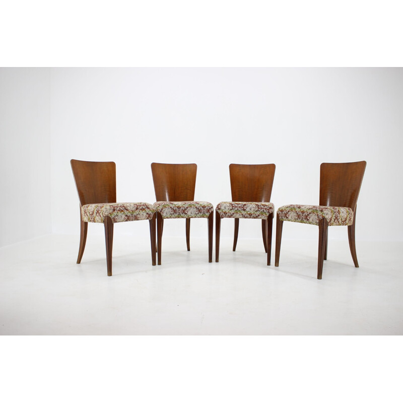 Set of 4 vintage Jindrich Halabala Art Deco Dining Chairs for UP Závody 1940