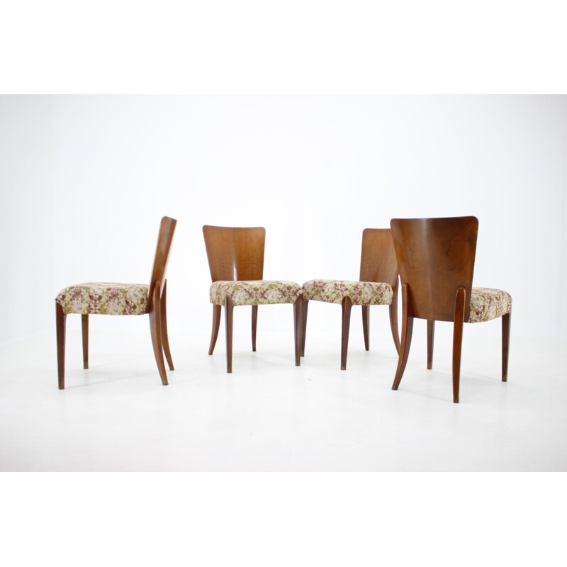 Set of 4 vintage Jindrich Halabala Art Deco Dining Chairs for UP Závody 1940
