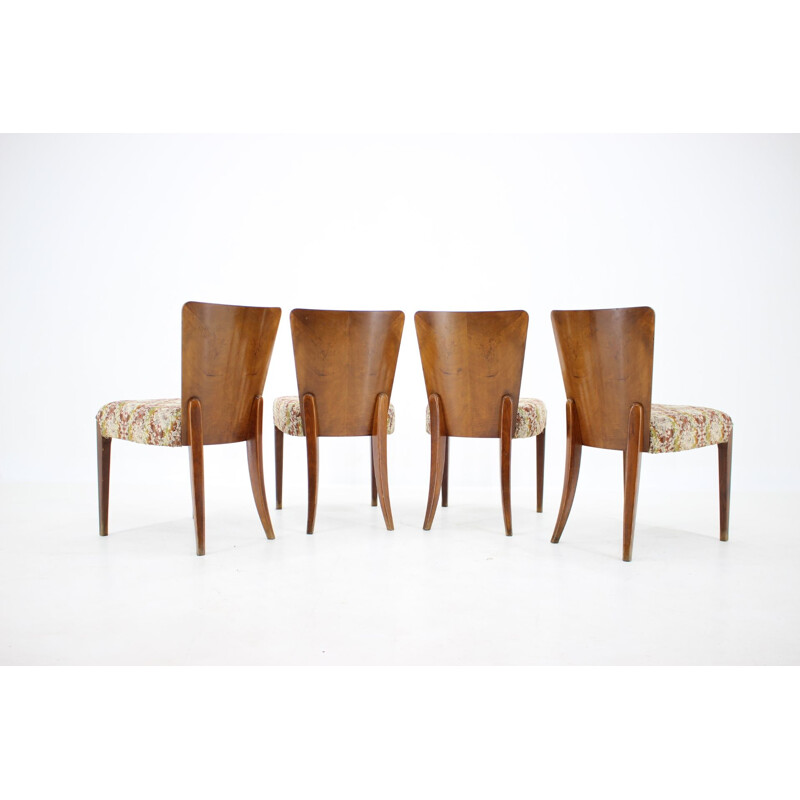 Set of 4 vintage Jindrich Halabala Art Deco Dining Chairs for UP Závody 1940