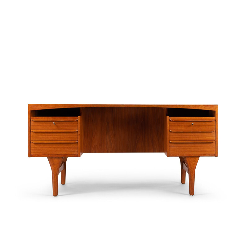 Vintage Teak Free Standing Desk by Valdermar Mortensen, Denmark, 1960