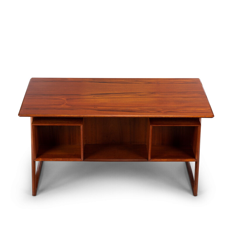 Mid-Century Teak Freestanding Desk with Delta Base Attributed to Sibast,Danish 1960s