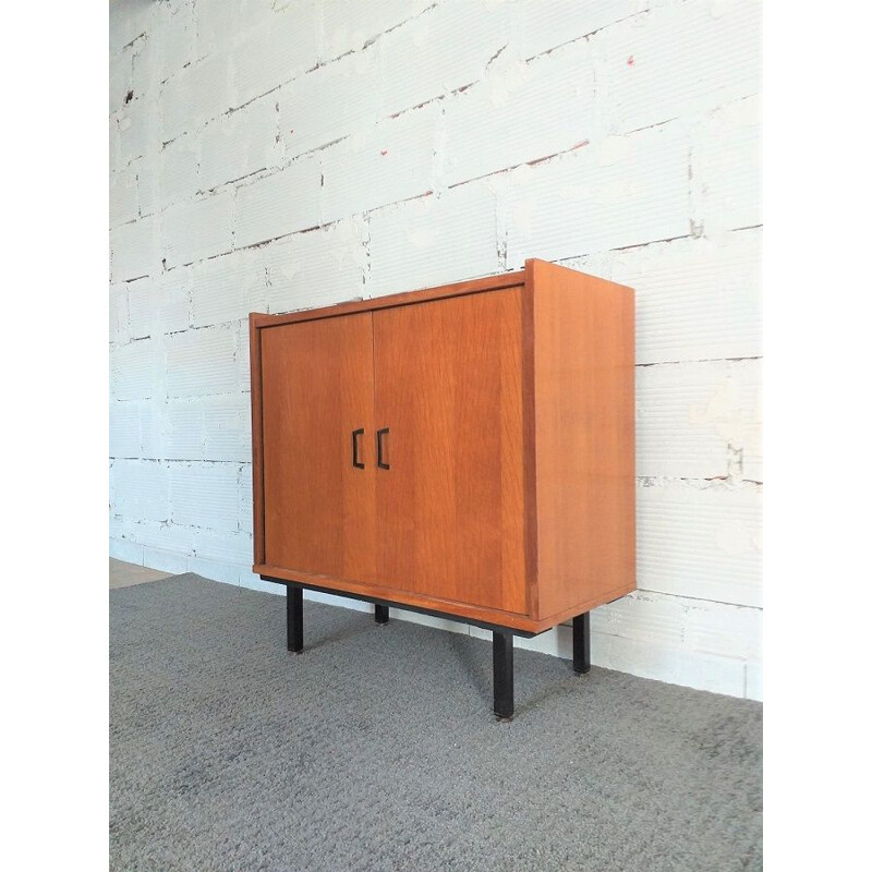 Vintage oak veneered storage cabinet 1960s