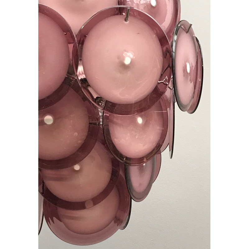 Vintage Chandelier Disc in Murano Glass by Vistosi, Italy, 1970