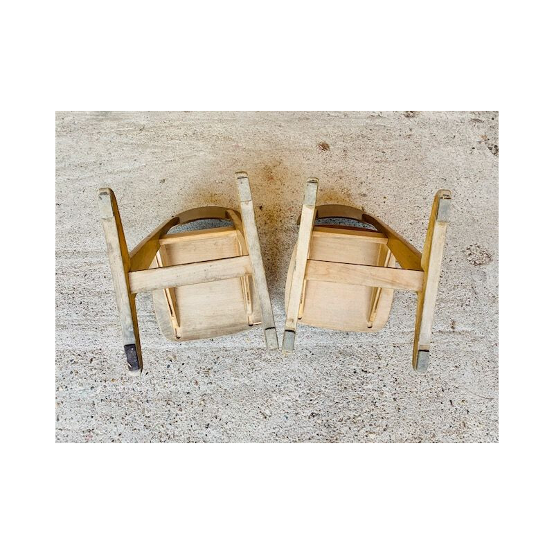 Pair of children's vintage school chairs by Casala