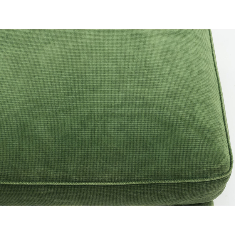 Pair of vintage neoclassical green velvet pouffes, Maison Jansen 1970