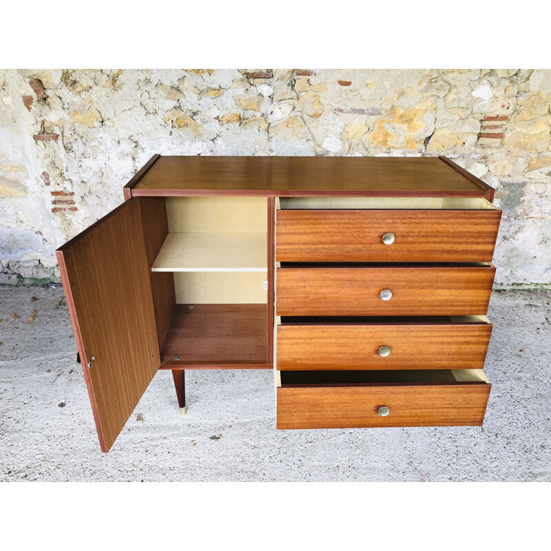 Vintage chest of drawers with 4 drawers and 1 door 1960s