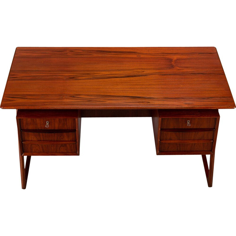 Vintage modern Danish Teak Freestanding Desk with Delta Base to Sibast 1960