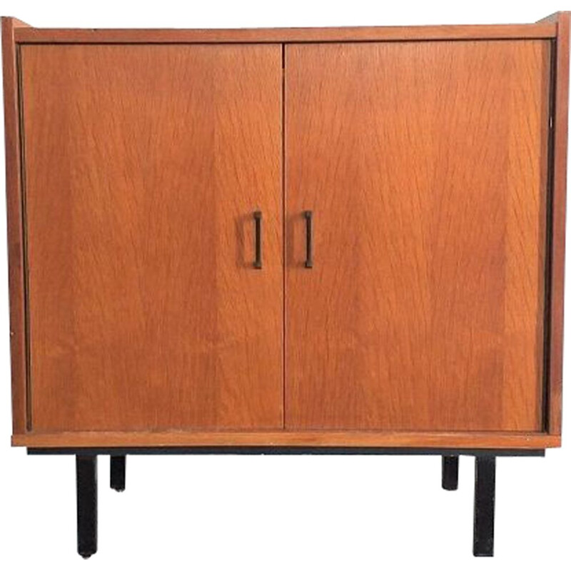 Vintage oak veneered storage cabinet 1960s