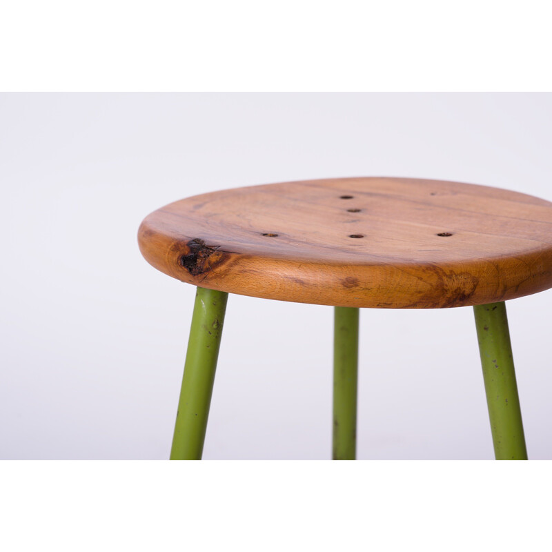 Green industrial stool - 1950s 