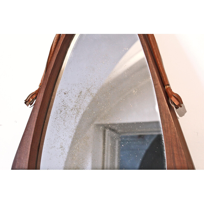 Miroir Vintage teck scandinave 1950