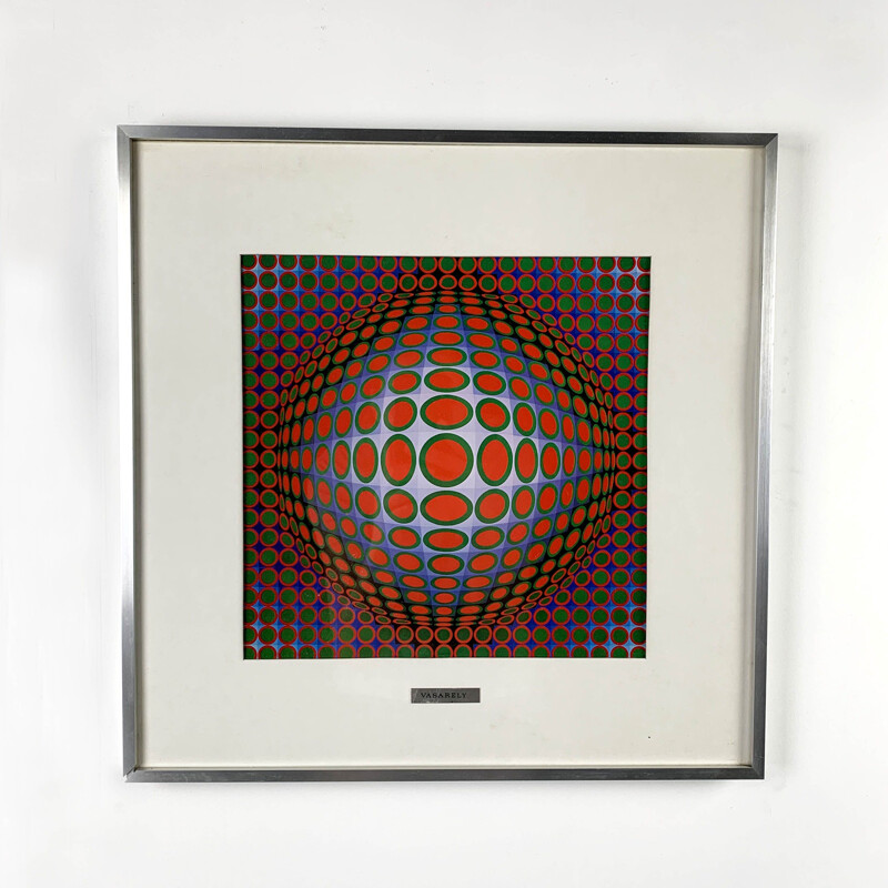 Vintage Vega 222 Serigraphy by Victor Vasarely, 1970s