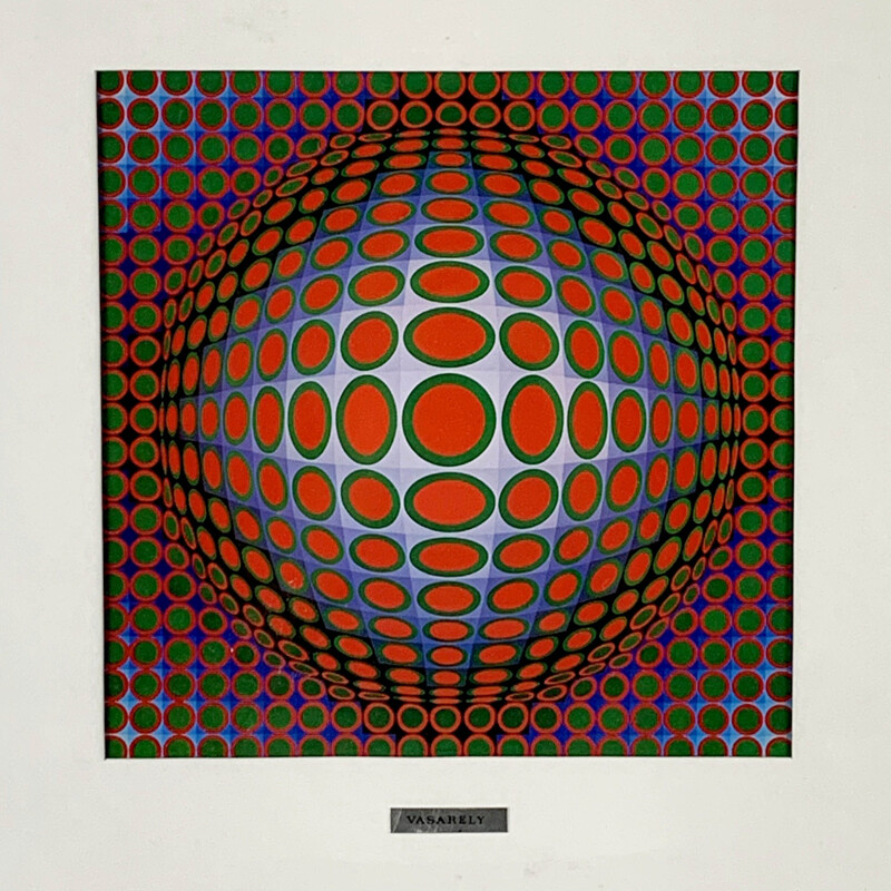 Vintage Vega 222 Serigraphy by Victor Vasarely, 1970s