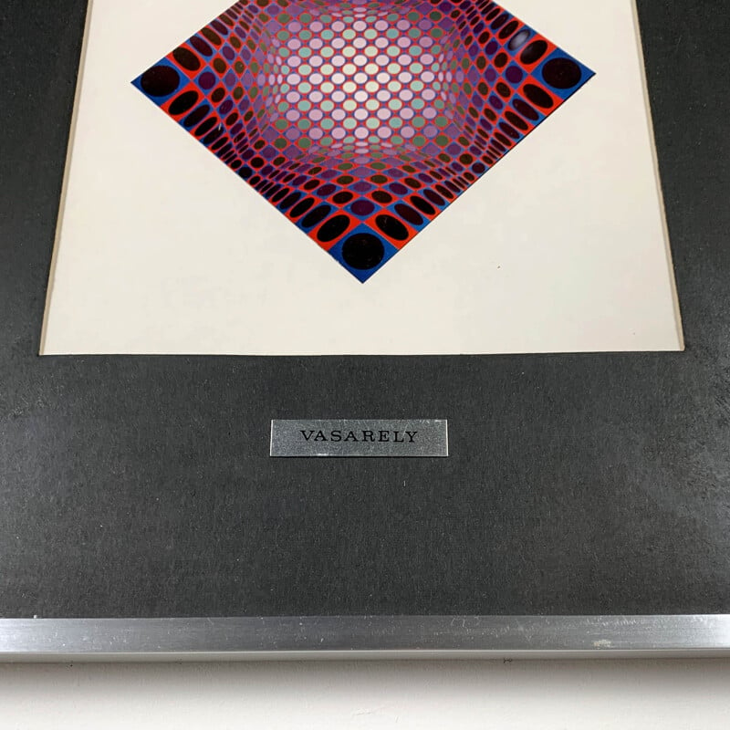 Vintage Tryptich Serigraphy by Victor Vasarely, 1970s