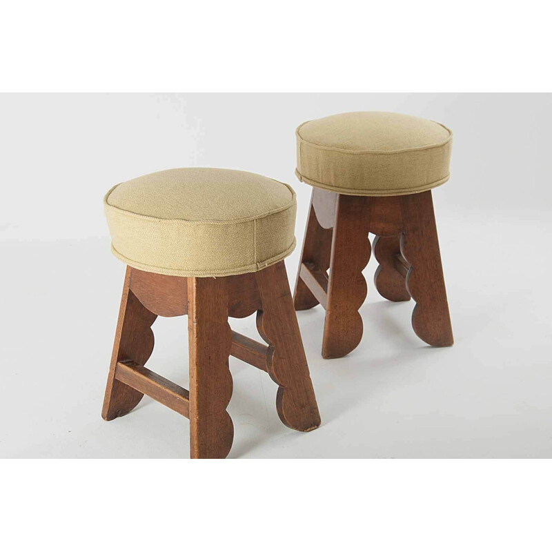 Pair of vintage stools Charles Dudouyt 1960