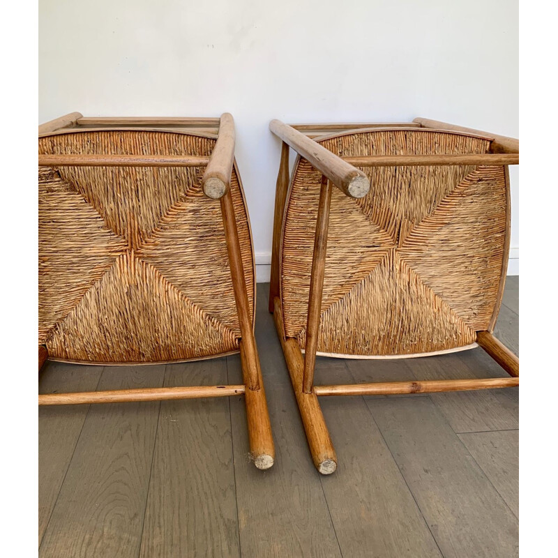 Pair of vintage rustic armchairs, 1960