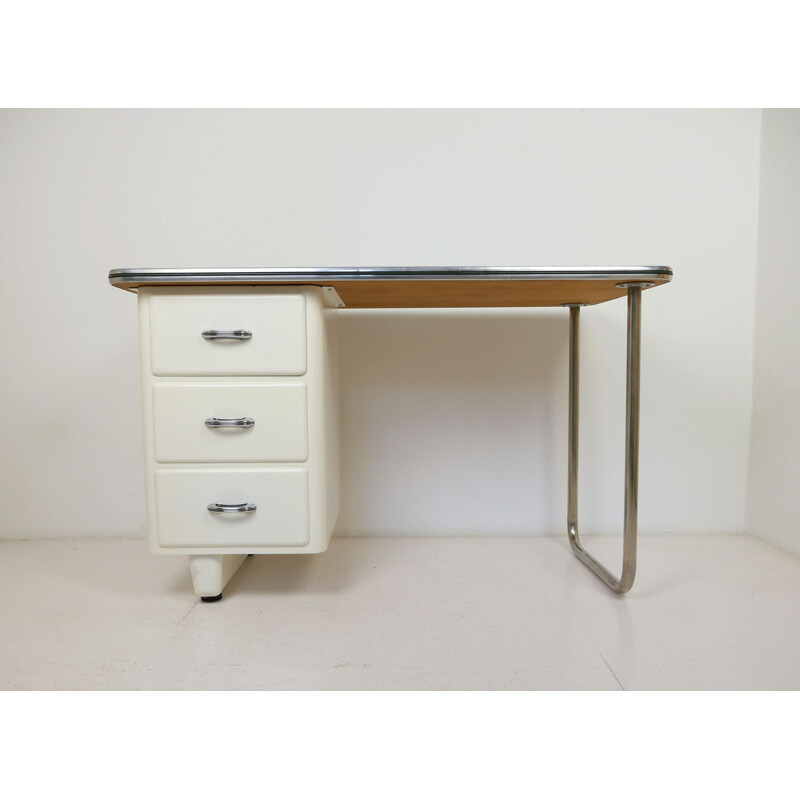 Bureau vintage asymétrique en acier, Allemagne, 1950