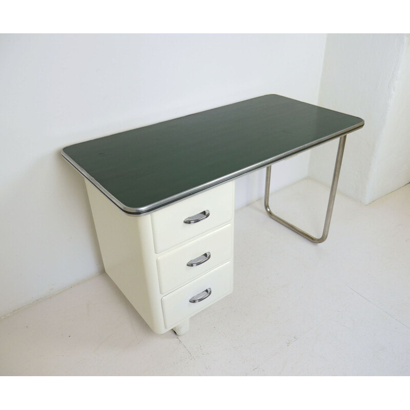 Vintage Asymmetrical Steel Desk, Germany, 1950s