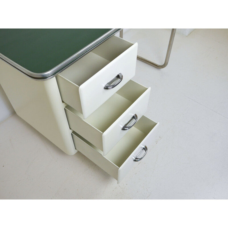 Vintage Asymmetrical Steel Desk, Germany, 1950s