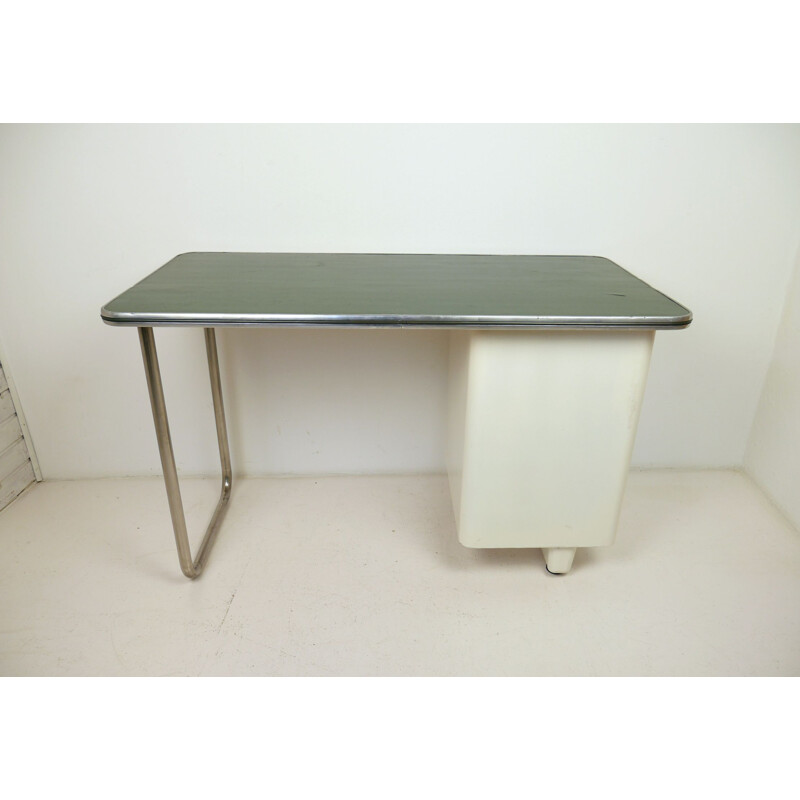 Vintage Asymmetrical Steel Desk, Germany, 1950s