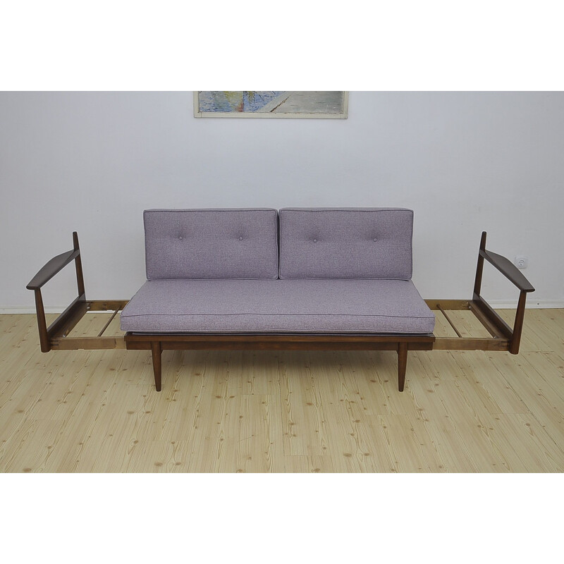 Vintage Extendable sofa with wool upholstery, day bed, 1960s