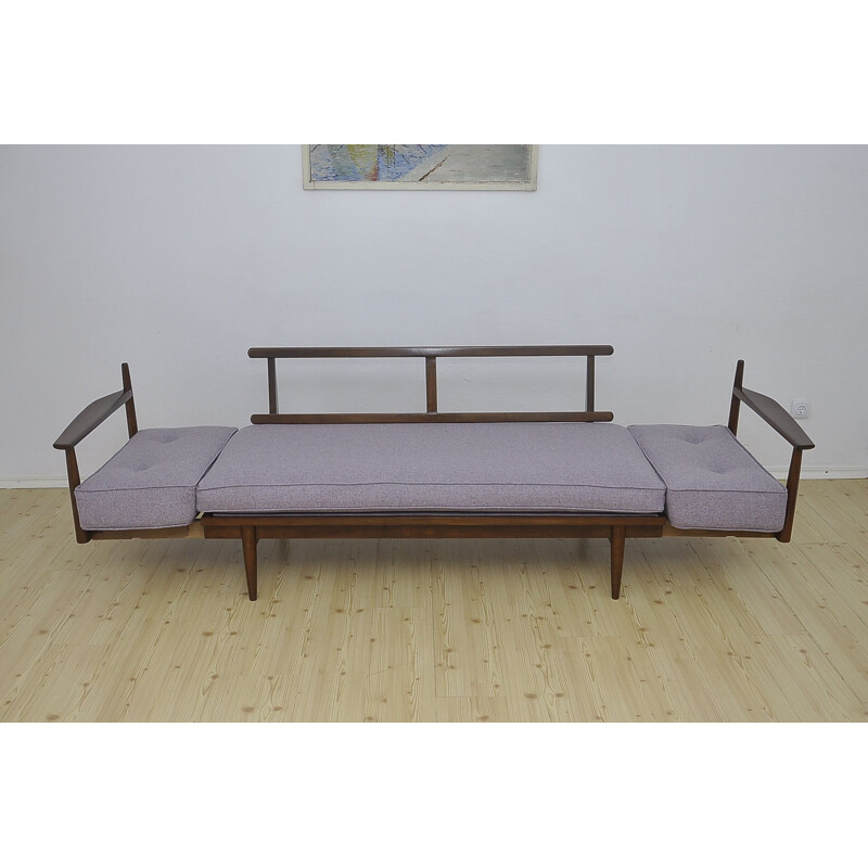 Vintage Extendable sofa with wool upholstery, day bed, 1960s