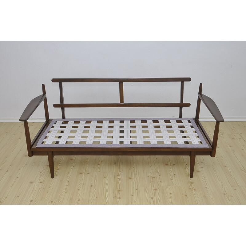 Vintage Extendable sofa with wool upholstery, day bed, 1960s