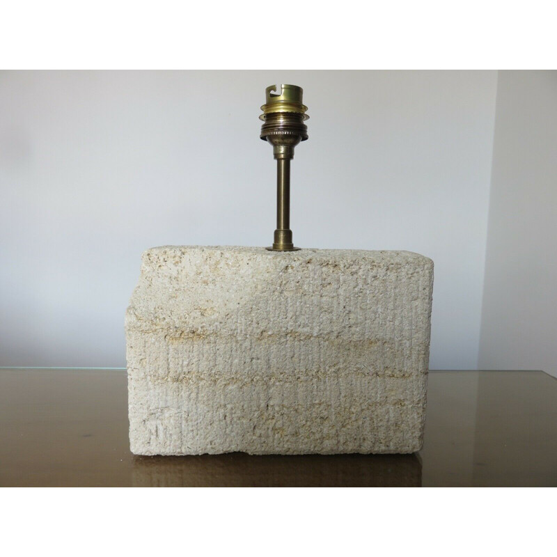 Vintage lamp Albert Tormos in natural stone from the Luberon 1970s