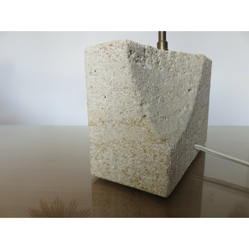 Vintage lamp Albert Tormos in natural stone from the Luberon 1970s