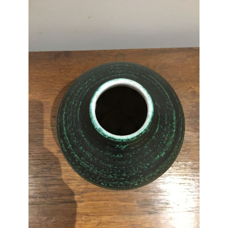 Vintage green ceramic vase, 1950