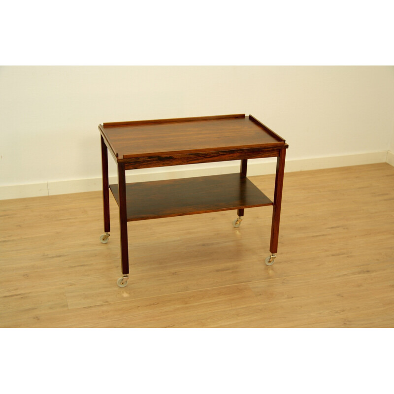 Danish serving trolley in rosewood - 1960s