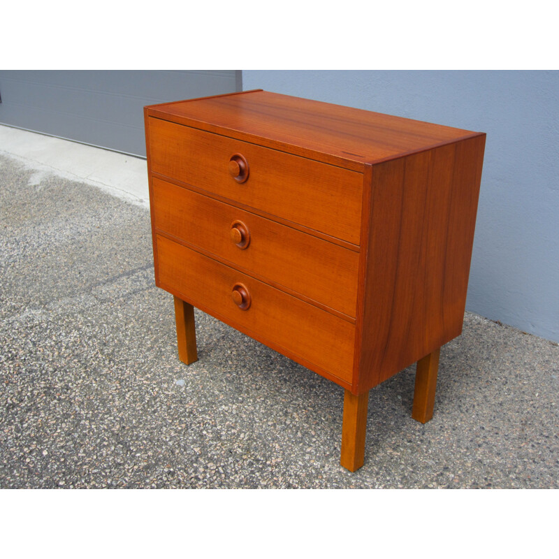 Vintage Scandinavian teak chest of drawers