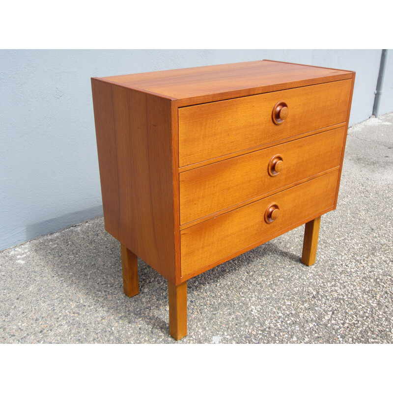 Vintage Scandinavian teak chest of drawers