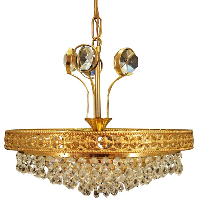 Vintage metal chandelier, Denmark 1960