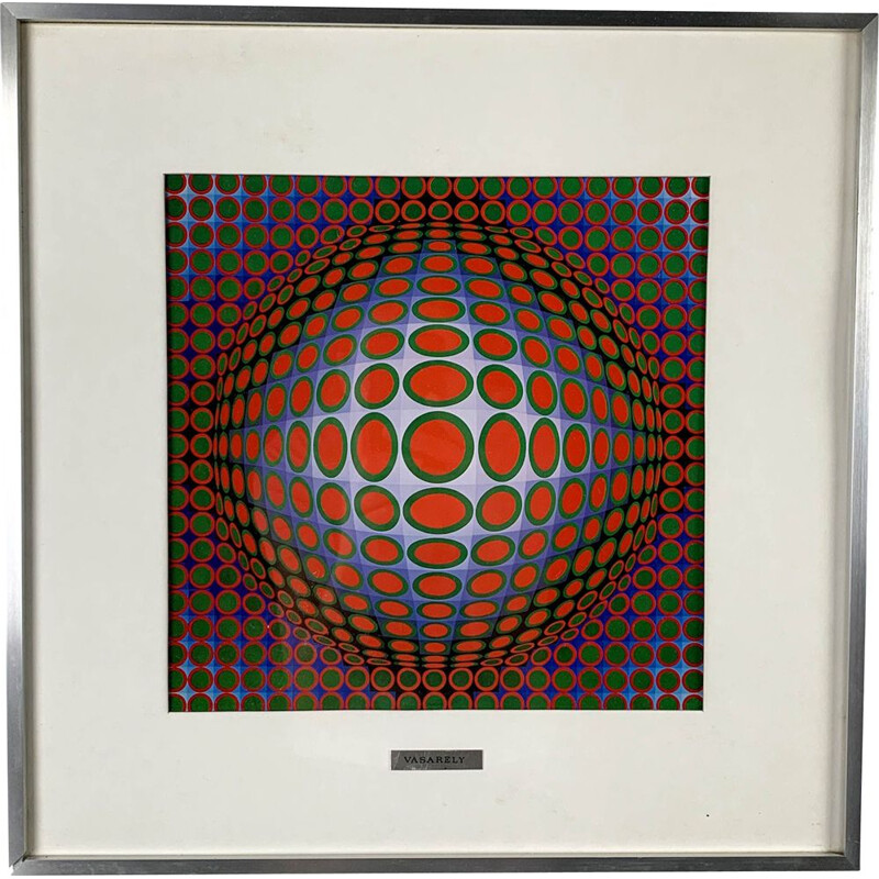 Vintage Vega 222 Serigraphy by Victor Vasarely, 1970s