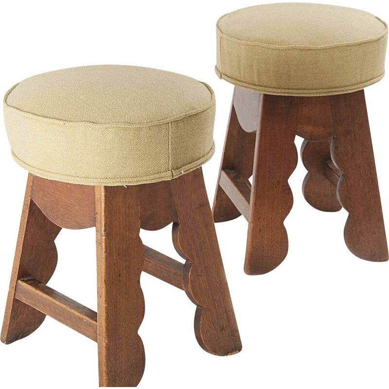 Pair of vintage stools Charles Dudouyt 1960