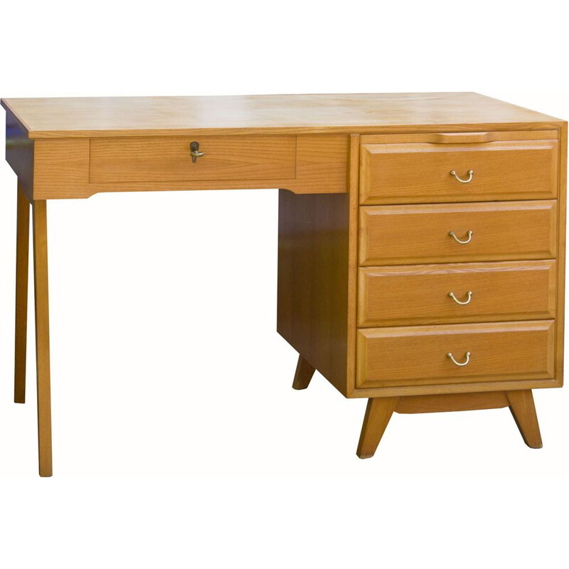 Vintage desk in ash wood 1950s