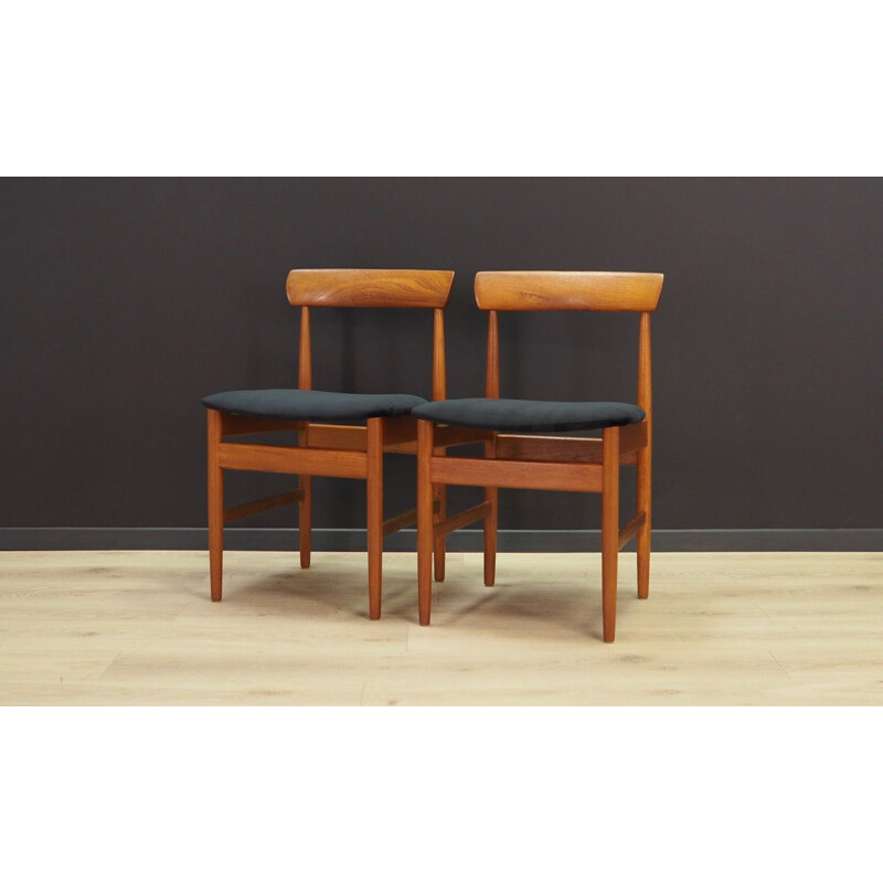 Paire de chaises vintage en teck danoises 1960