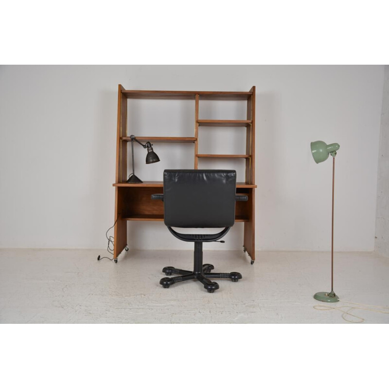 Vintage swivel office armchair with casters