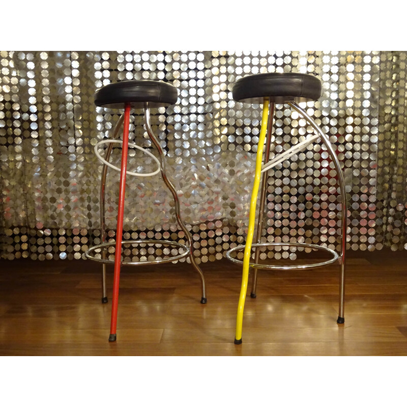 Pair of Vintage Duplex Stool by Javier Mariscal Bd Barcelona 1981