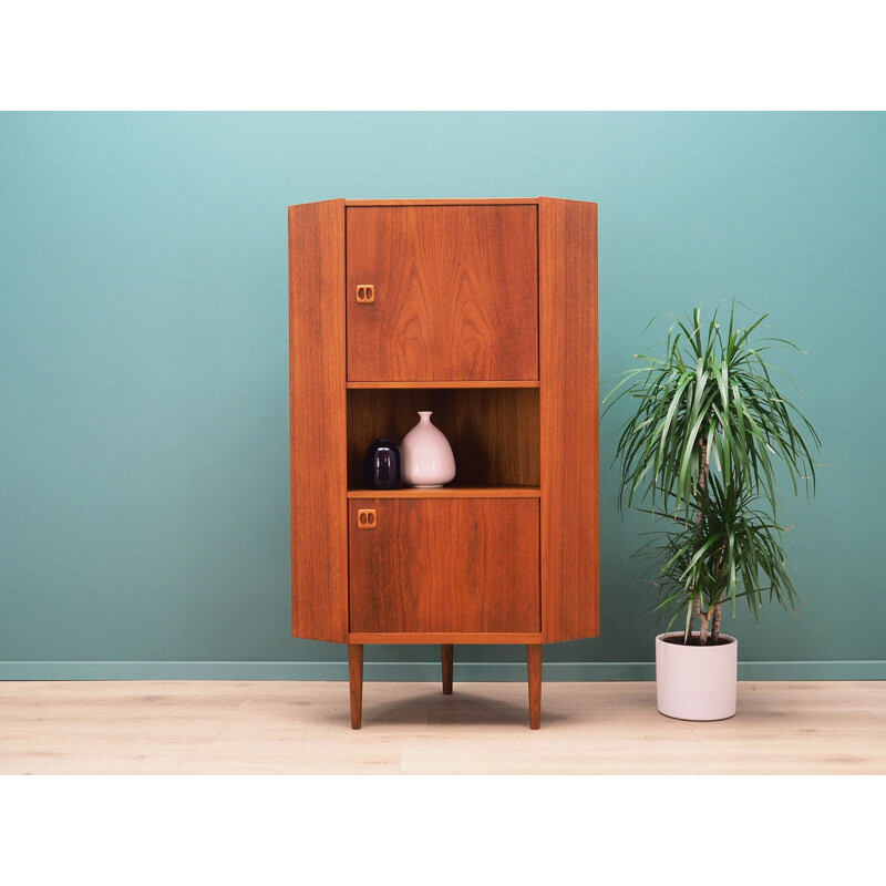 Armoire d'angle vintage en teck, Danemark, 1970