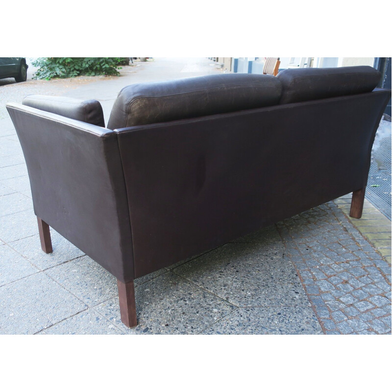 Vintage 2 Seater Danish Leather Sofa Illums Bolighus