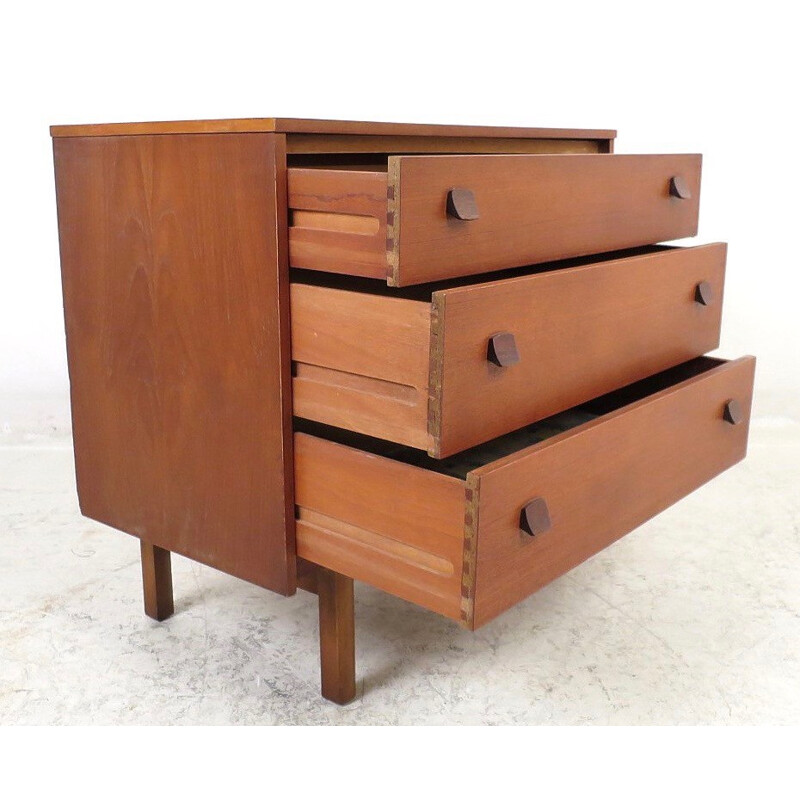 Scandinavian chest of 3 drawers in teak - 1950s