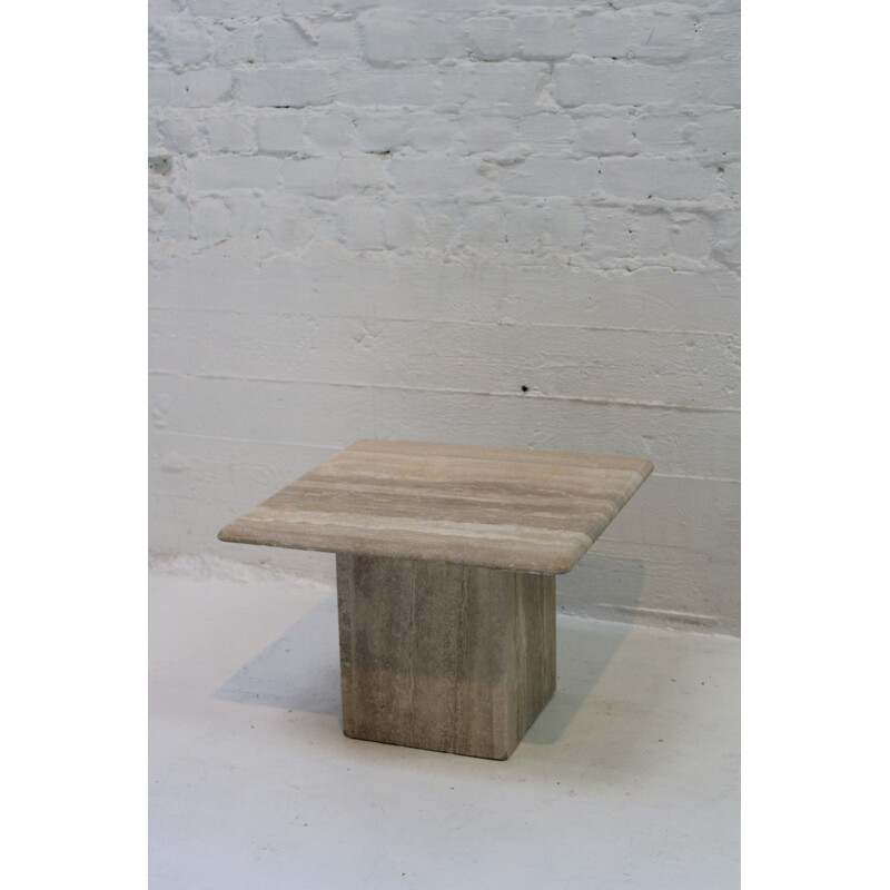 Pair of vintage travertine side table 1970s