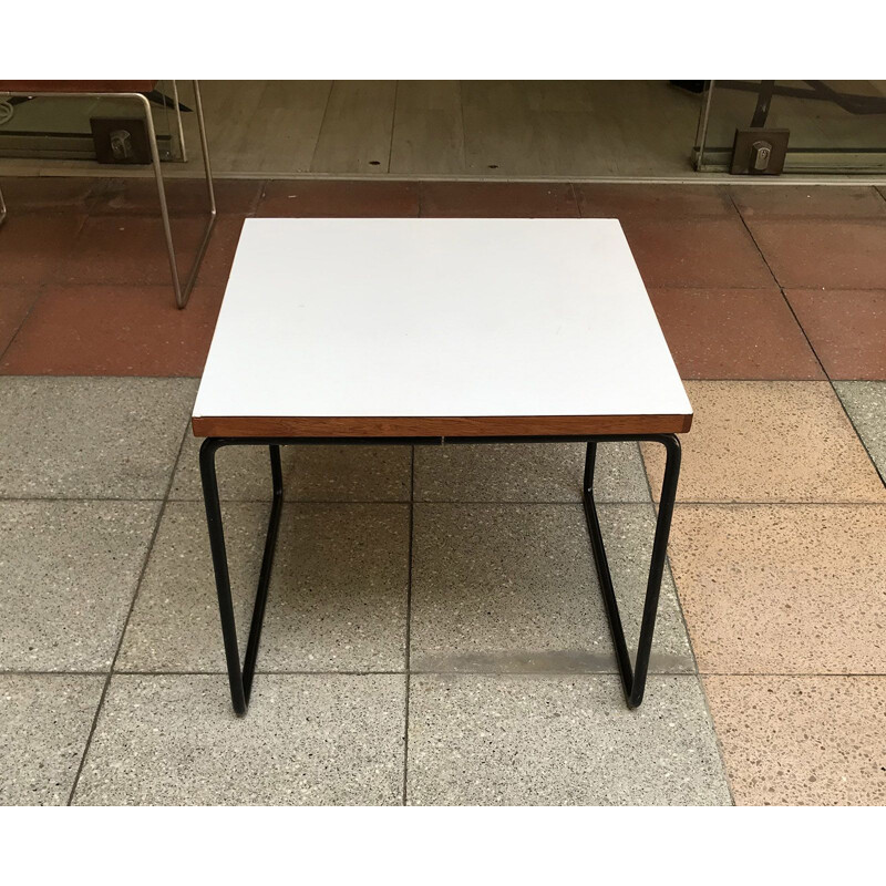 Vintage white coffee table by Pierre GUARICHE 1955s